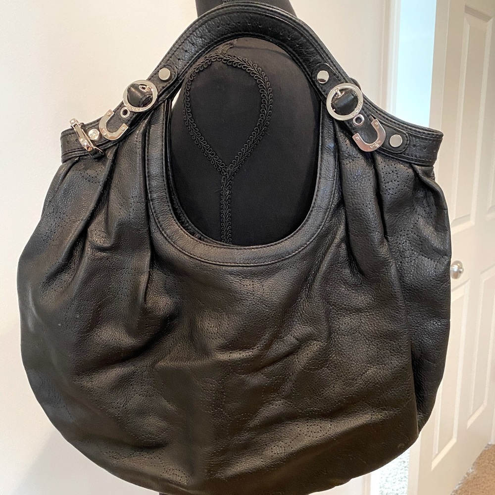 NEVER USED Bebe black leather oversized handbag